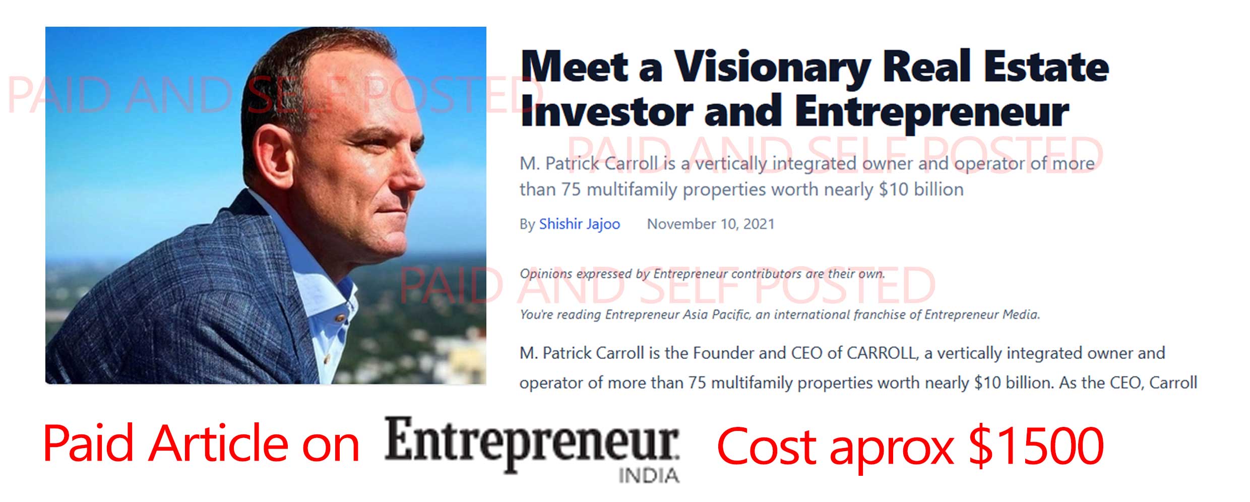 Entrepreneur India M Patrick Carroll